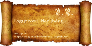 Mogyorósi Menyhért névjegykártya